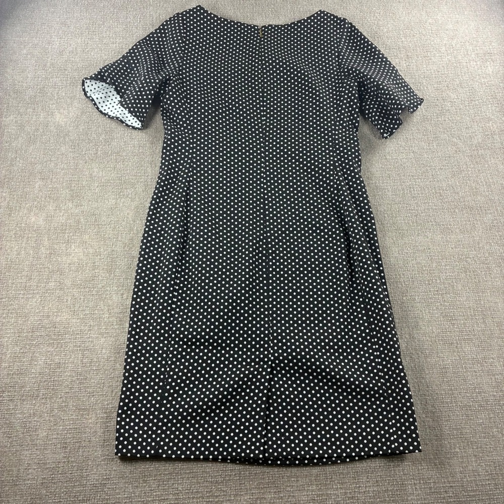 Karl Lagerfeld Paris Womens Black Polka Dot Flutter Sleeve Sheath Dress Size 6
